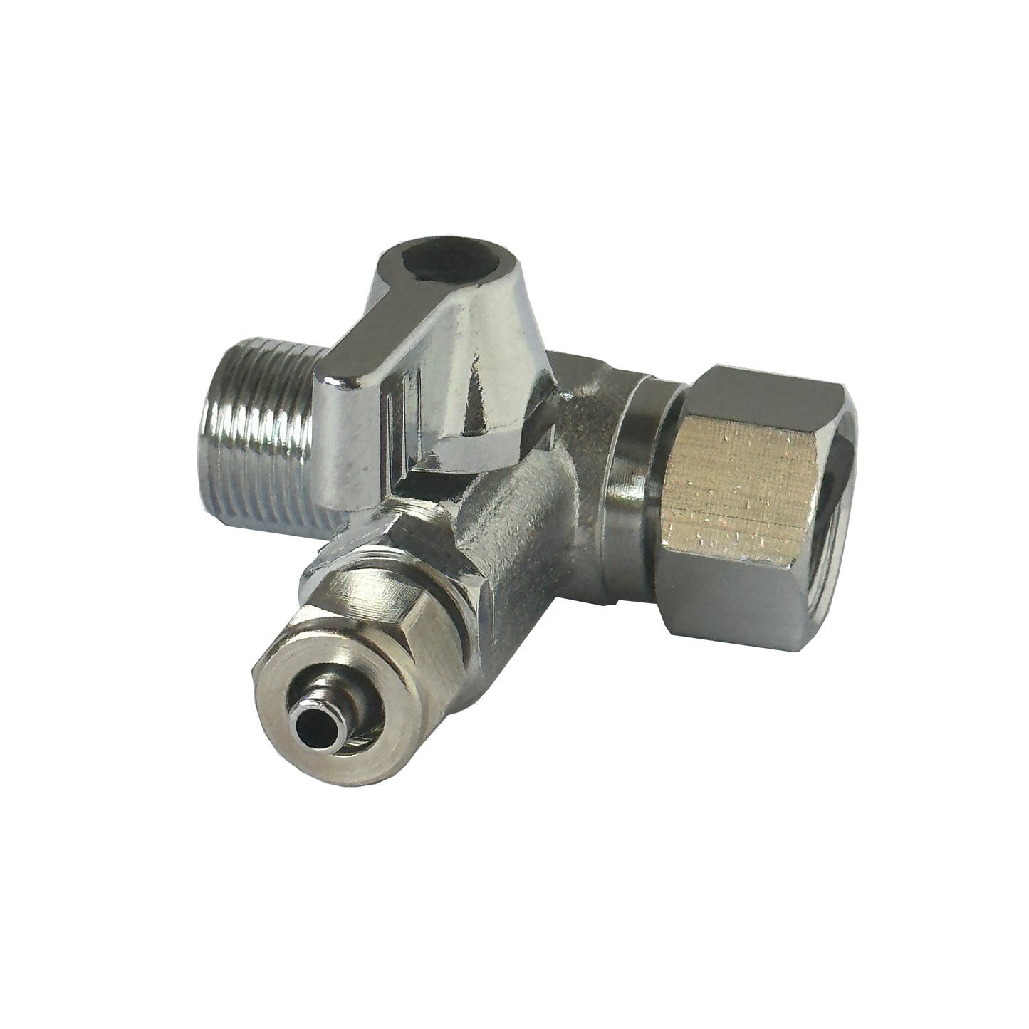 AQUAVI Water Filter Reverse Osmosis Angle Stop Adaptor Valve – 3/8″ Male Compression x 3/8″ Female Compression x 1/4″ Tube