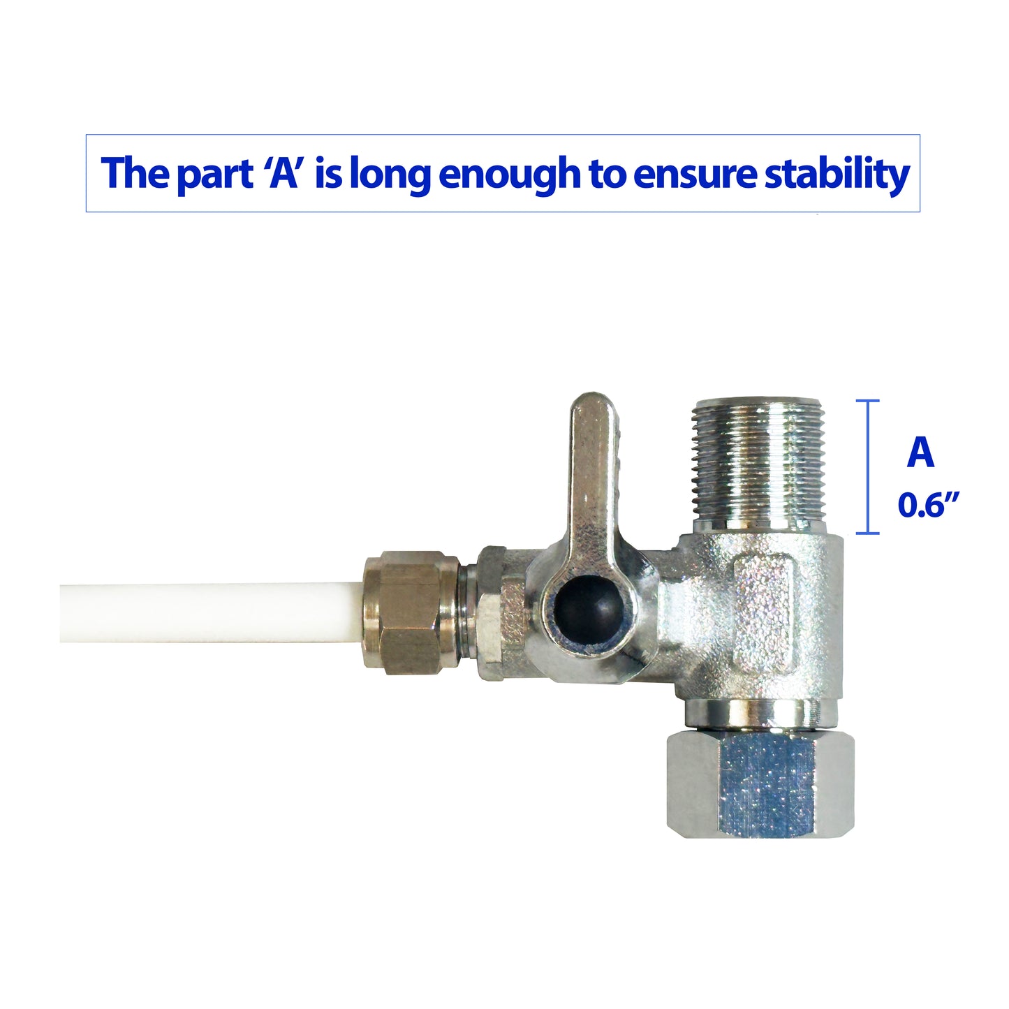 AQUAVI Water Filter Reverse Osmosis Angle Stop Adaptor Valve – 3/8″ Male Compression x 3/8″ Female Compression x 1/4″ Tube