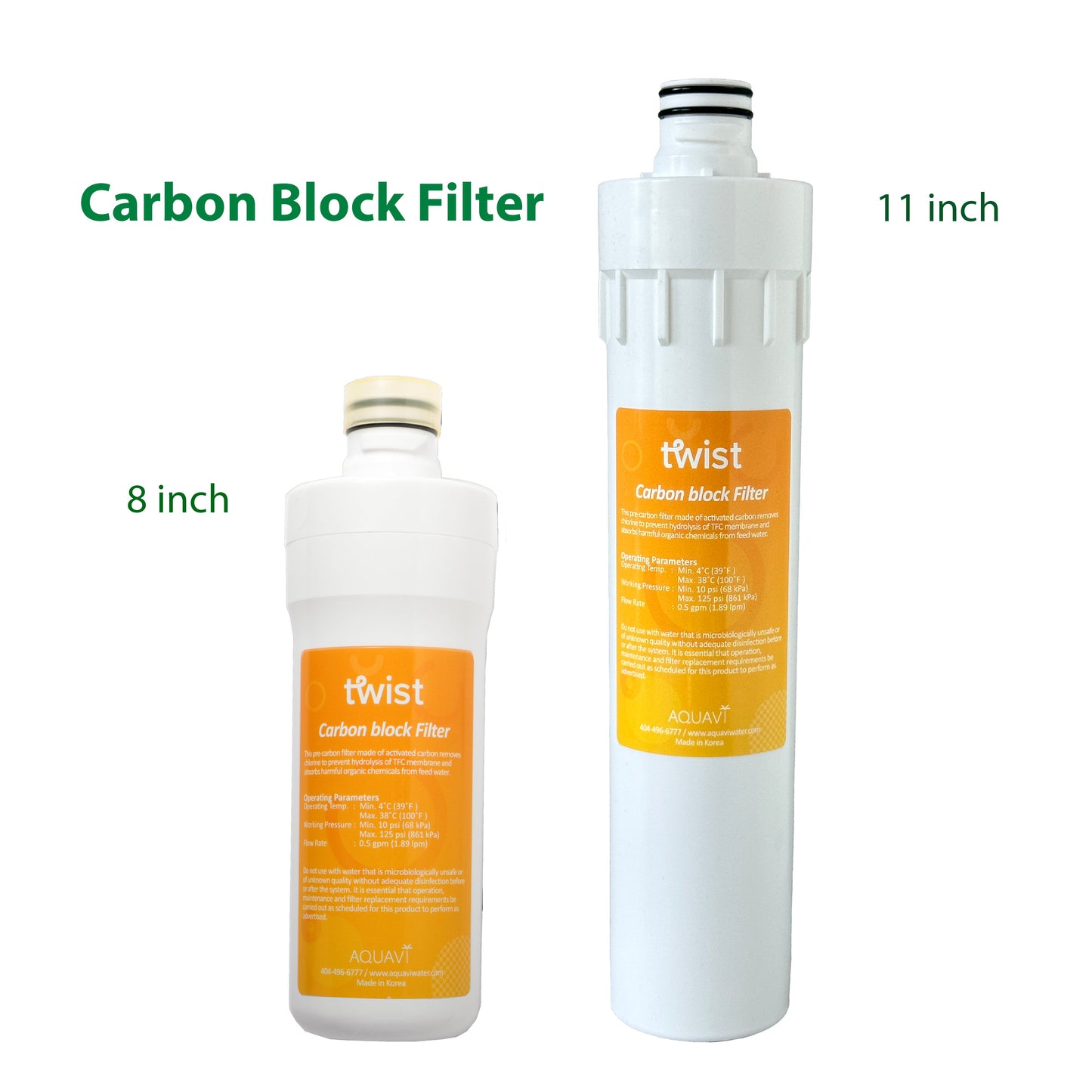 AQUAVI Water Filter AQUAVI Twist Carbon Block Filter 11"