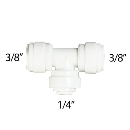 AQUAVI Water Filter Reverse Osmosis 3/8" X 3/8″ X 1/4" Equal Tee