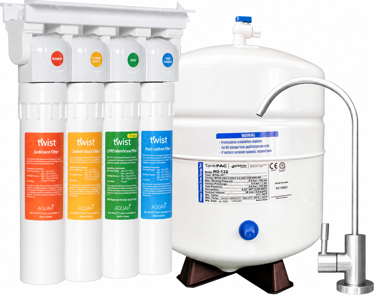 AQUAVI Water Filter Reverse Osmosis 4-Stage TWIST RO MINERAL Undersink