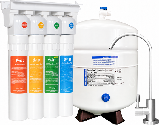 AQUAVI Water Filter Reverse Osmosis 4-Stage TWIST RO MINERAL Undersink